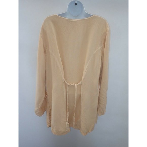 Original Anthony Peasant Top Women 1X Boho Fringe Embroidered Gold Tunic b30 - Picture 7 of 8